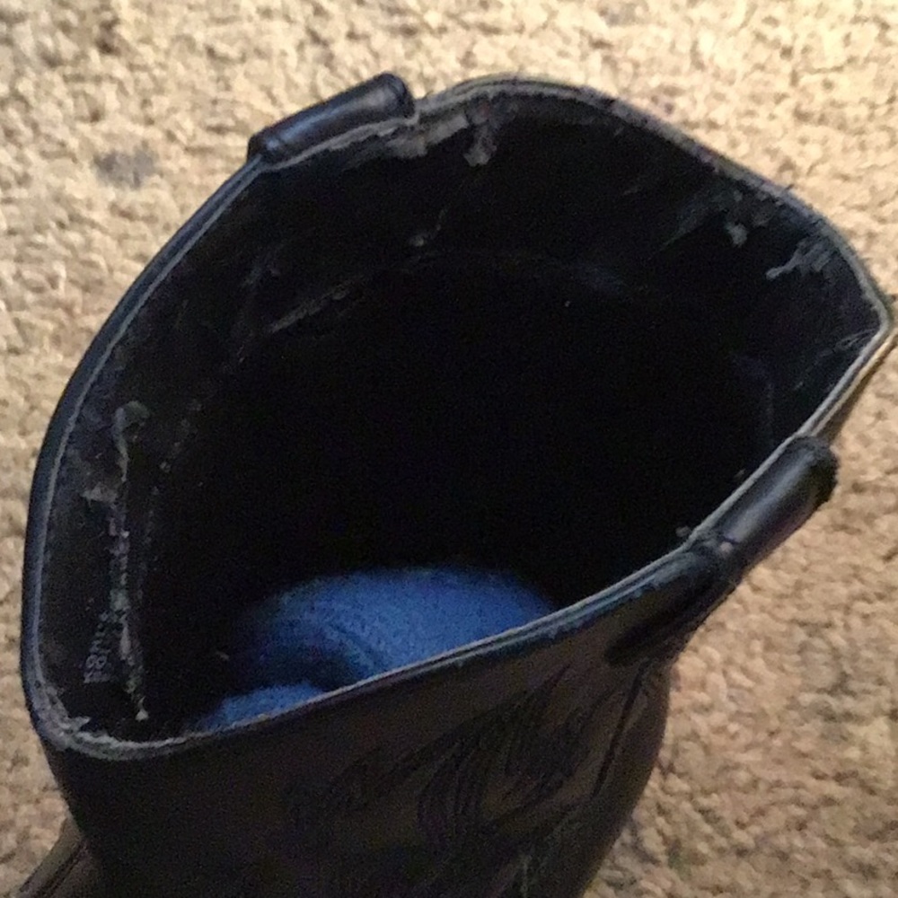 BLACK COWBOY ANKLE BOOKS / BEAUTIFUL SIE 7 FEEL LIKE 8 - Picture 7 of 7